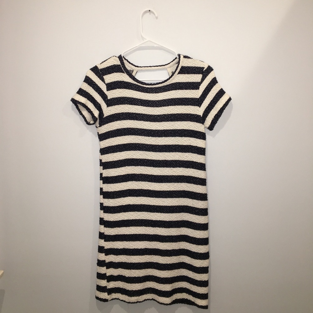 Zara Black and White Striped Mini Dress